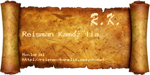 Reisman Kamélia névjegykártya